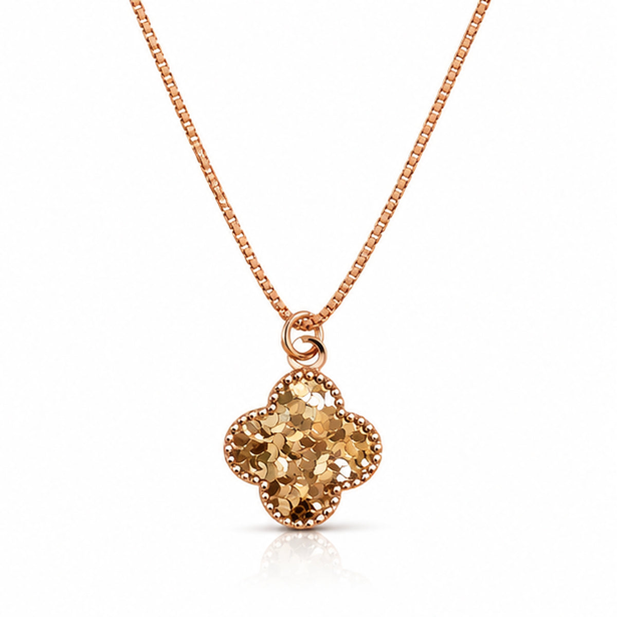 Rose Gold Bloom Medallion Pendant Necklace 925 Sterling Silver