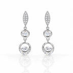 Marquise Crystal Double Drop Earrings 925 Sterling Silver