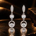 Marquise Crystal Double Drop Earrings 925 Sterling Silver