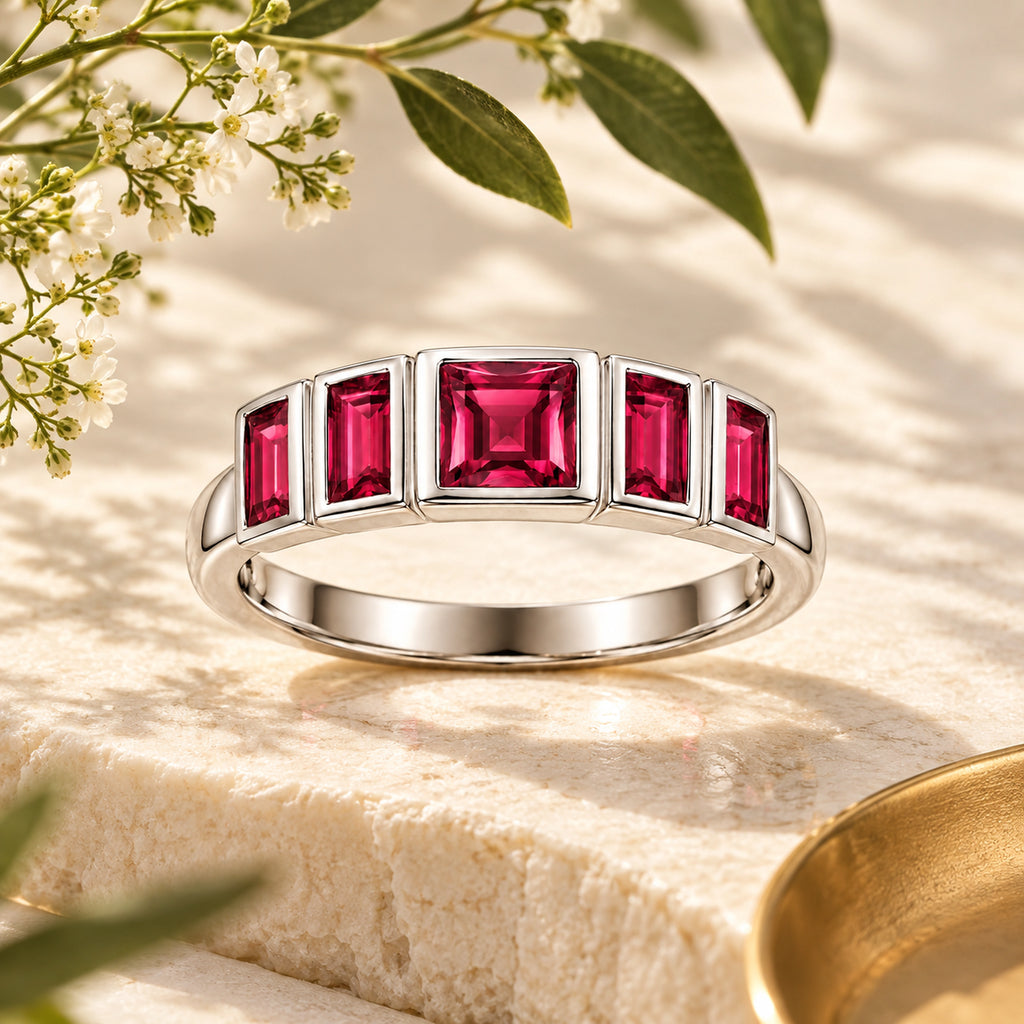 Baguette Statement Ring 925 Sterling Silver