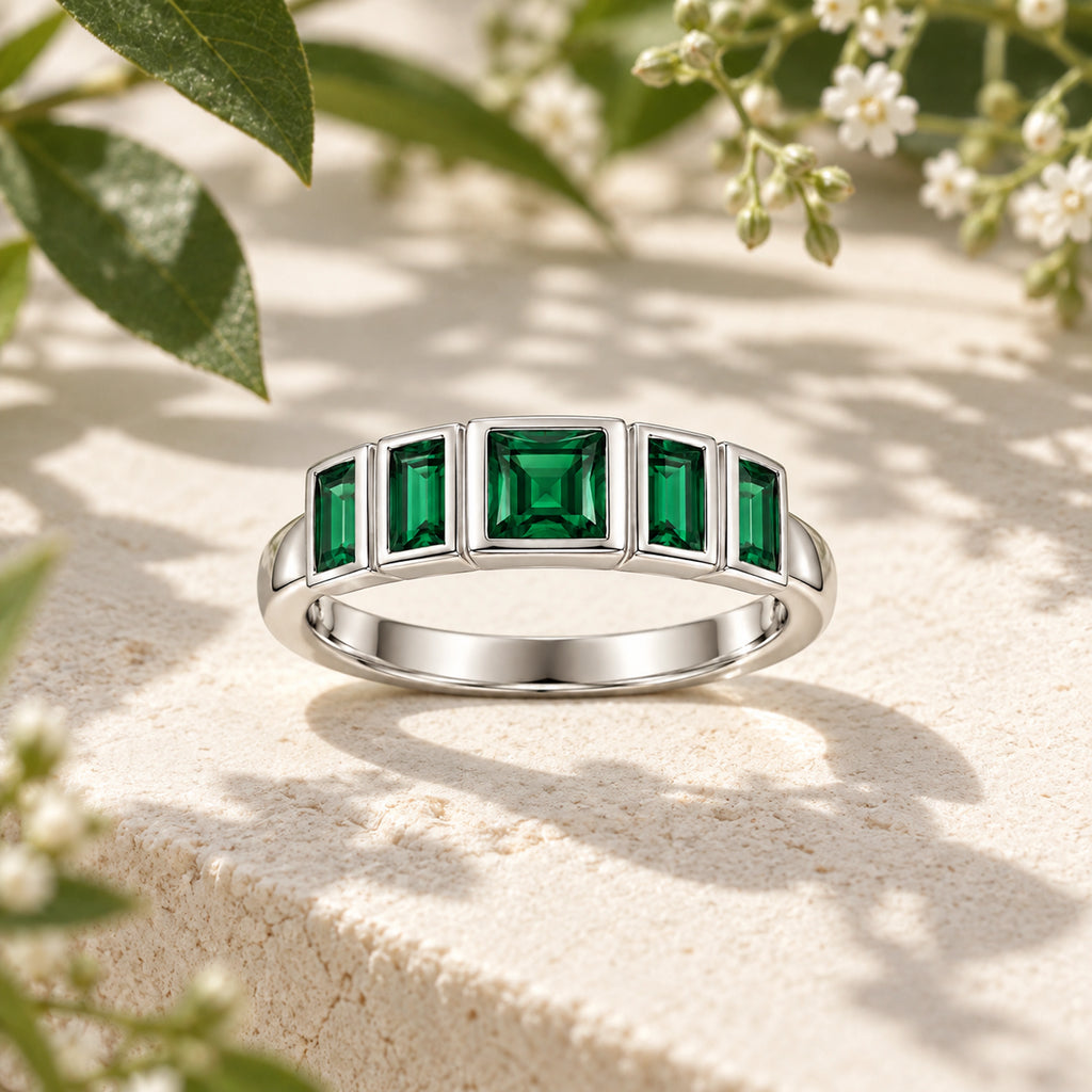 Baguette Statement Ring 925 Sterling Silver