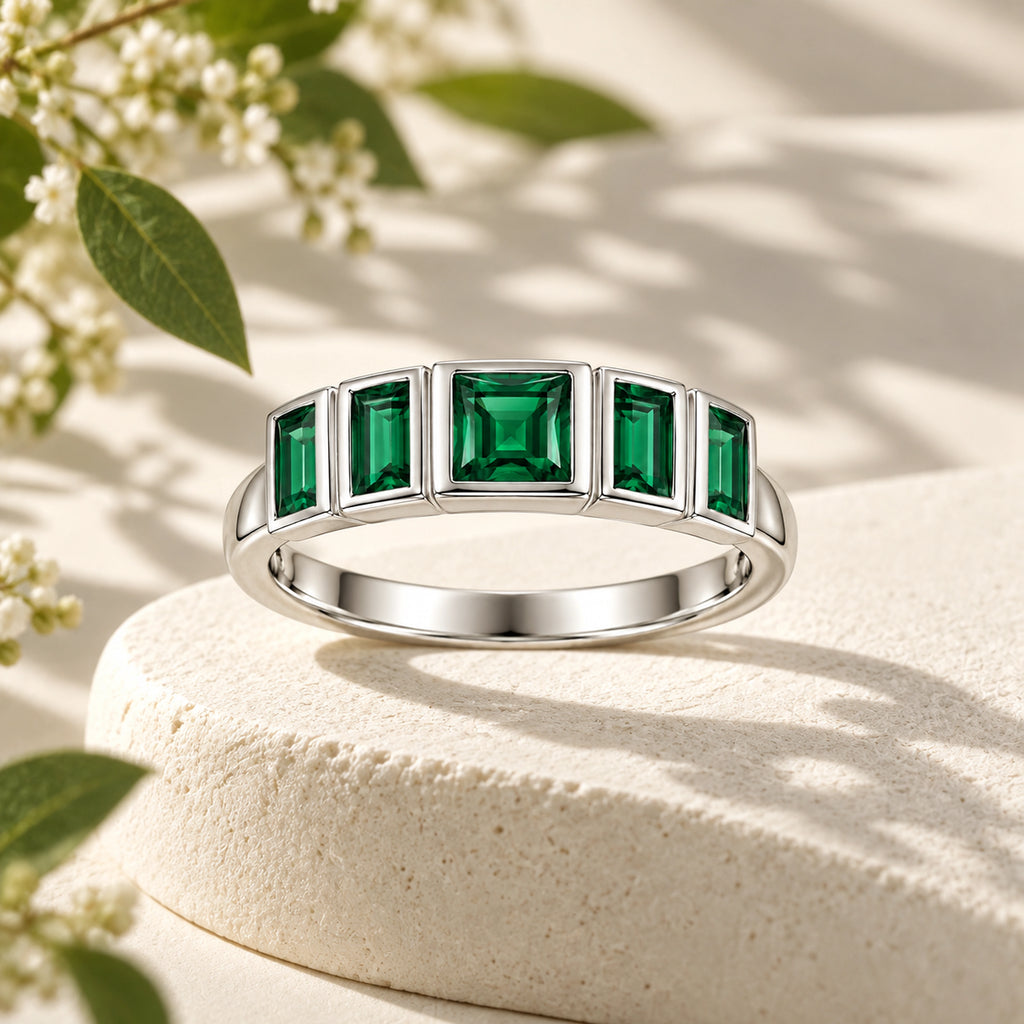 Baguette Statement Ring 925 Sterling Silver