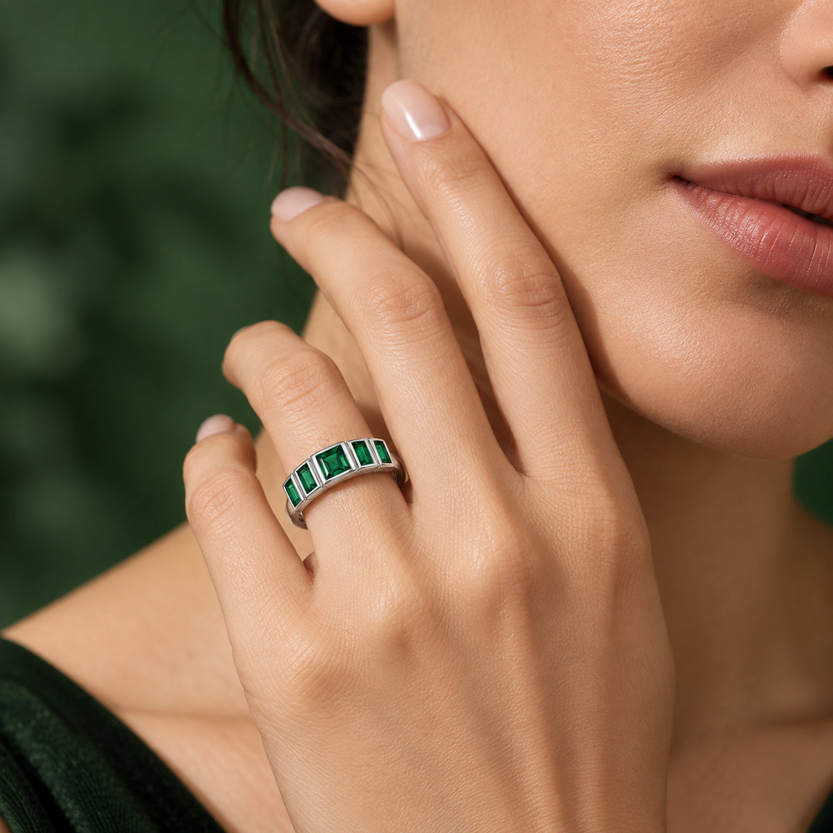 Baguette Statement Ring 925 Sterling Silver
