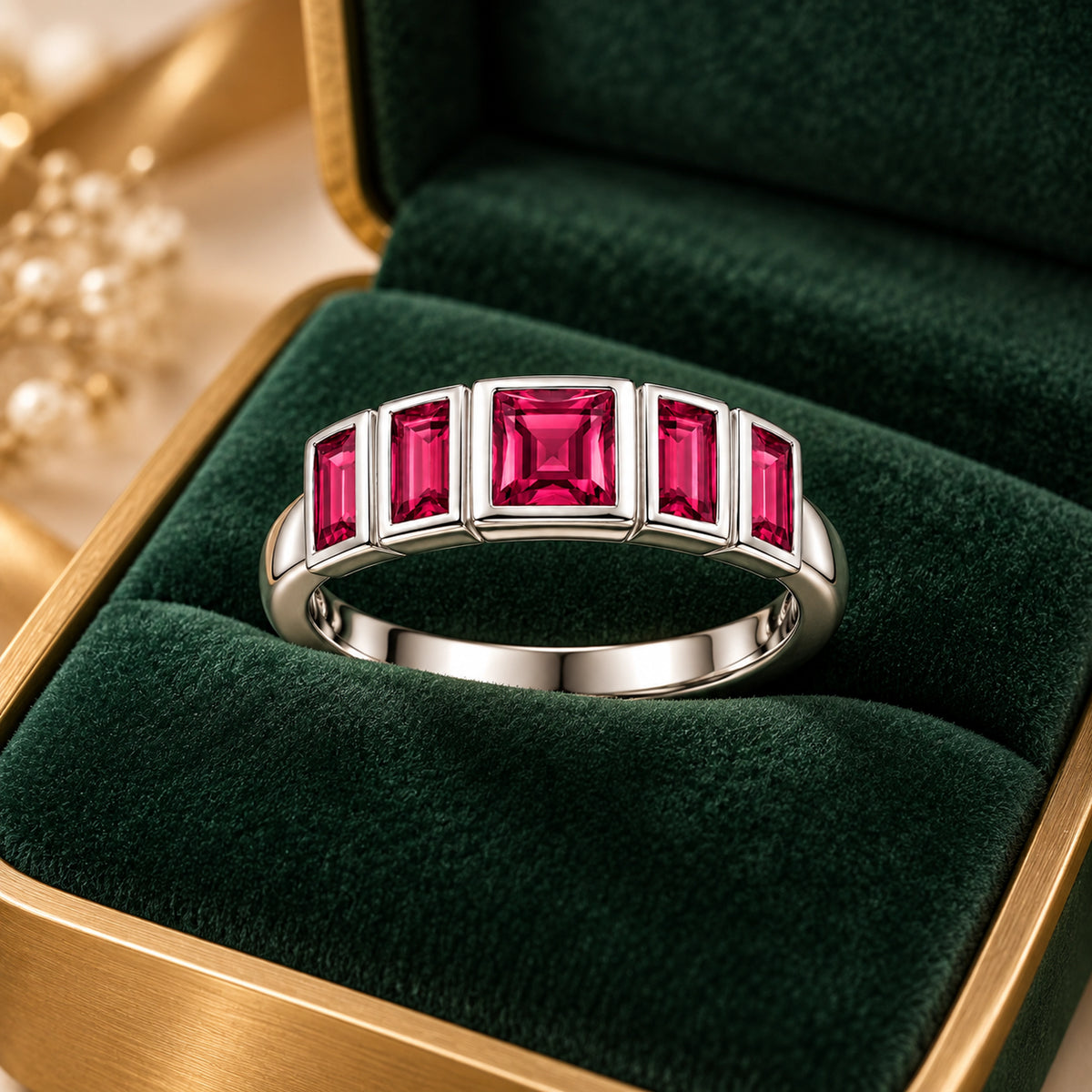 Baguette Statement Ring 925 Sterling Silver