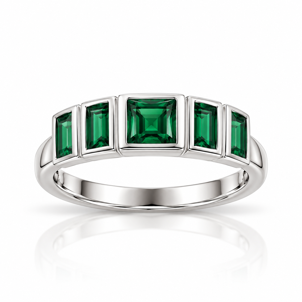 Baguette Statement Ring 925 Sterling Silver