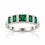 Baguette Statement Ring 925 Sterling Silver