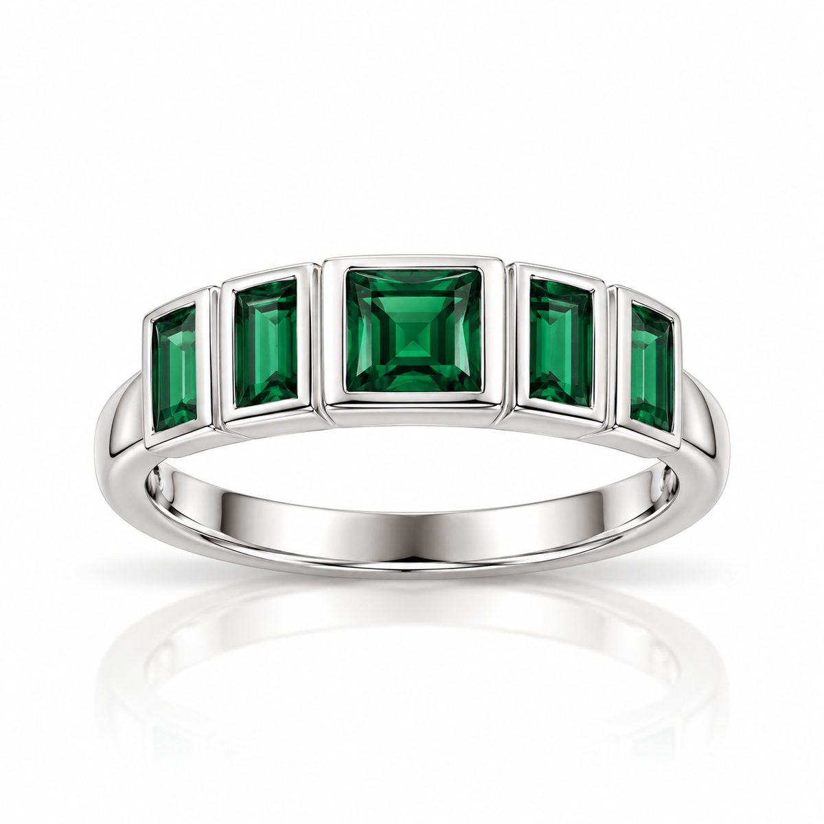 Baguette Statement Ring 925 Sterling Silver