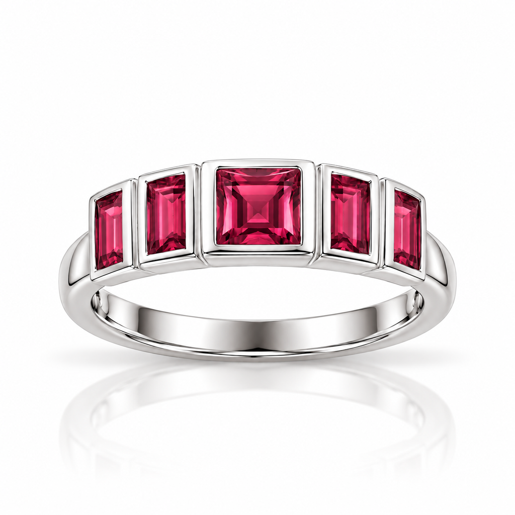 Baguette Statement Ring 925 Sterling Silver