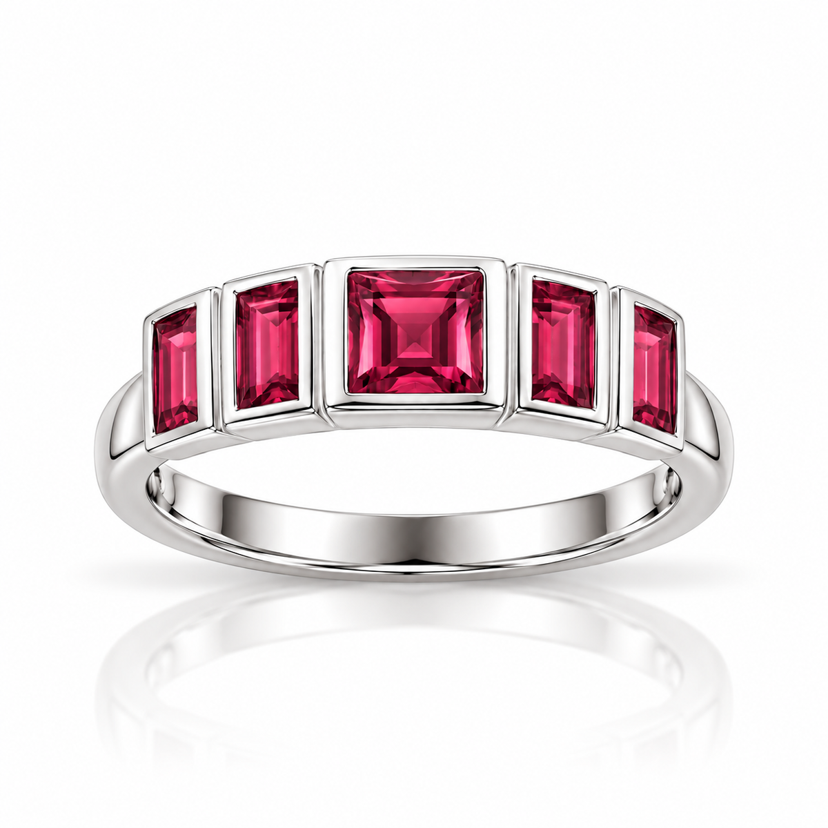 Baguette Statement Ring 925 Sterling Silver