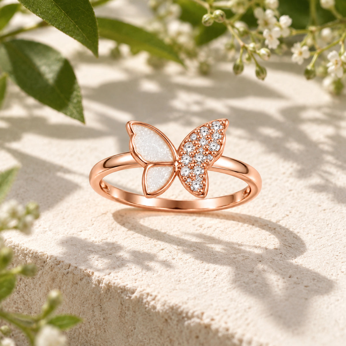 Butterfly Pavé Ring 925 Sterling Silver