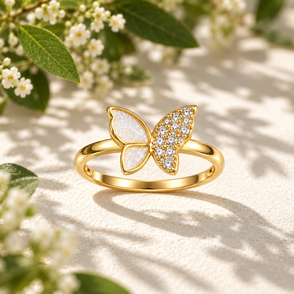 Butterfly Pavé Ring 925 Sterling Silver