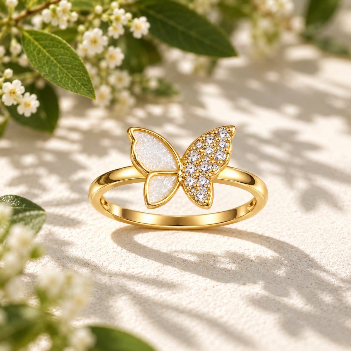 Butterfly Pavé Ring 925 Sterling Silver
