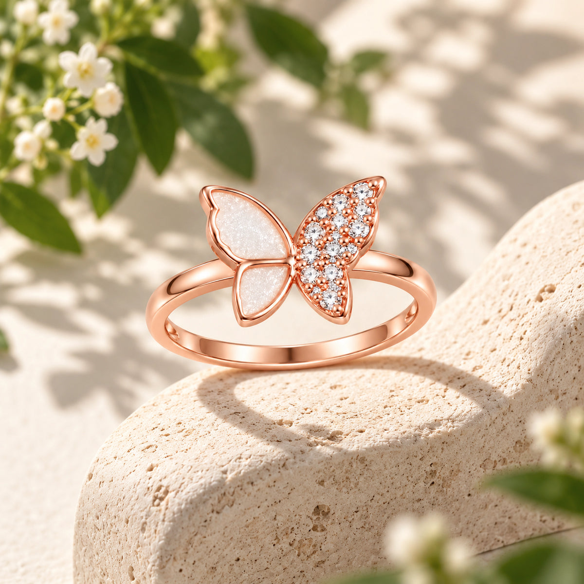 Butterfly Pavé Ring 925 Sterling Silver