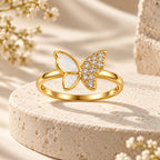 Butterfly Pavé Ring 925 Sterling Silver