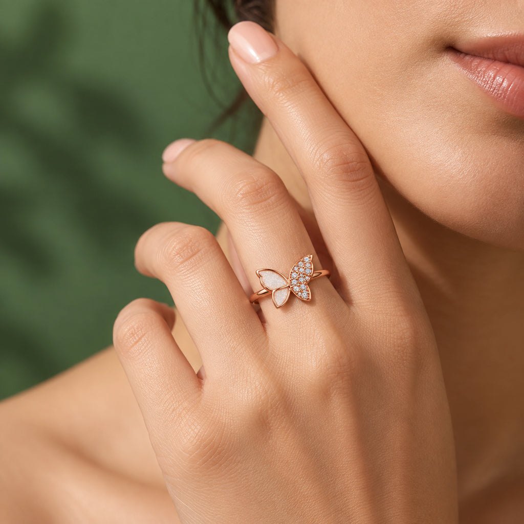 Butterfly Pavé Ring 925 Sterling Silver