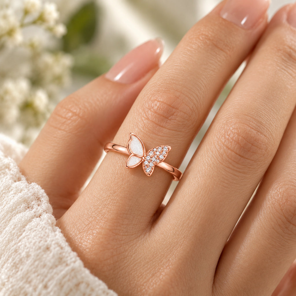 Butterfly Pavé Ring 925 Sterling Silver