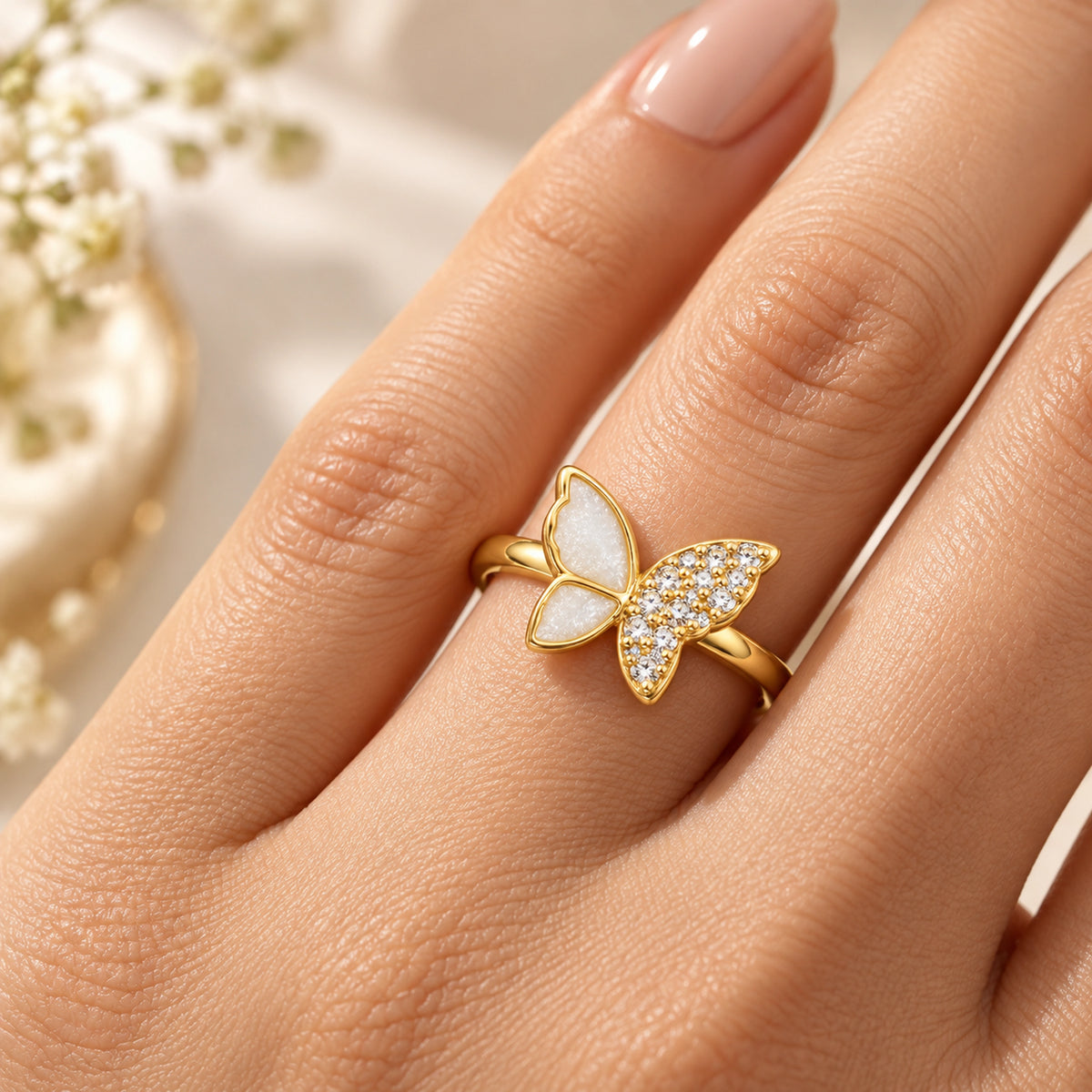 Butterfly Pavé Ring 925 Sterling Silver