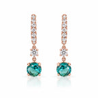 Rose Gold Turquoise Drop Earrings 925 Sterling Silver