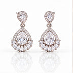 Teardrop Crystal Earrings 925 Sterling Silver