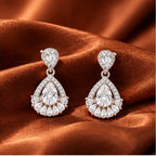 Teardrop Crystal Earrings 925 Sterling Silver