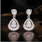 Teardrop Crystal Earrings 925 Sterling Silver
