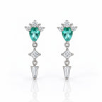 Turquoise Geometric Drop Earrings 925 Sterling Silver