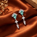 Turquoise Geometric Drop Earrings 925 Sterling Silver