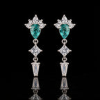 Turquoise Geometric Drop Earrings 925 Sterling Silver