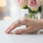 925 Sterling Silver Enamel Flower Ring