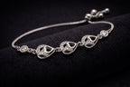 Luna Adjustable Triple Heart 925 Silver Bracelet