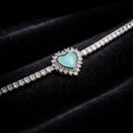 Aurelia Aqua Heart 925 Silver Tennis Bracelet