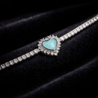 Aurelia Aqua Heart 925 Silver Tennis Bracelet