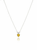 925 Sterling Silver Yellow Heart Solitaire Necklace