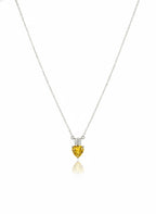 925 Sterling Silver Yellow Heart Solitaire Necklace