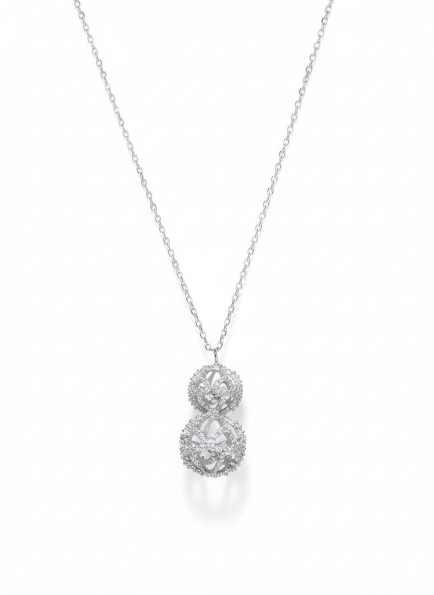 925 Sterling Silver Heart Cage Necklace