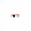 925 Rose gold ring with black enamel