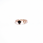 925 Rose gold ring with black enamel