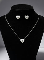925 Sterling Silver Heart Jewelry Set | Necklace & Earring