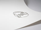 925 Silver Eclipse Dual Circle Kada for Women | Adjustable Sterling Silver Bracelet