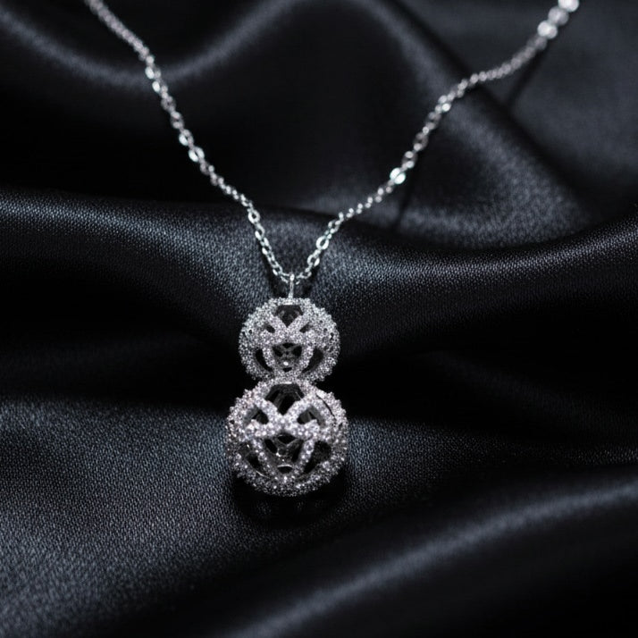 925 Sterling Silver Heart Cage Necklace
