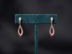 Rose Gold Marquise Drop Earrings – 925 Sterling Silver Minimal Diamond Look Earrings for Women