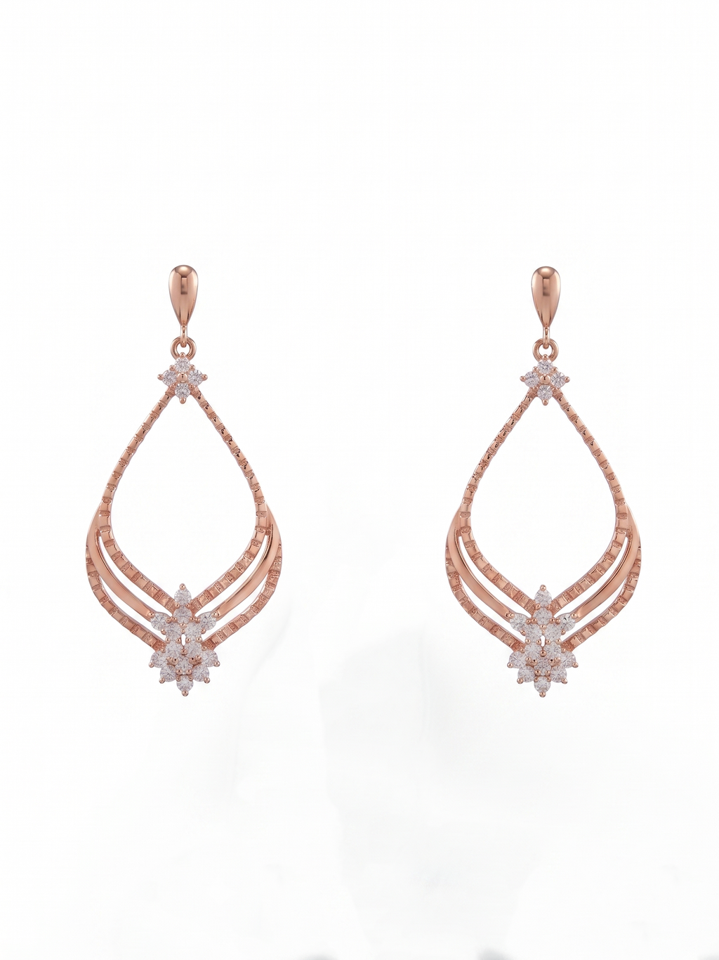 925 Sterling Silver Aurora Teardrop Rose Gold Earrings