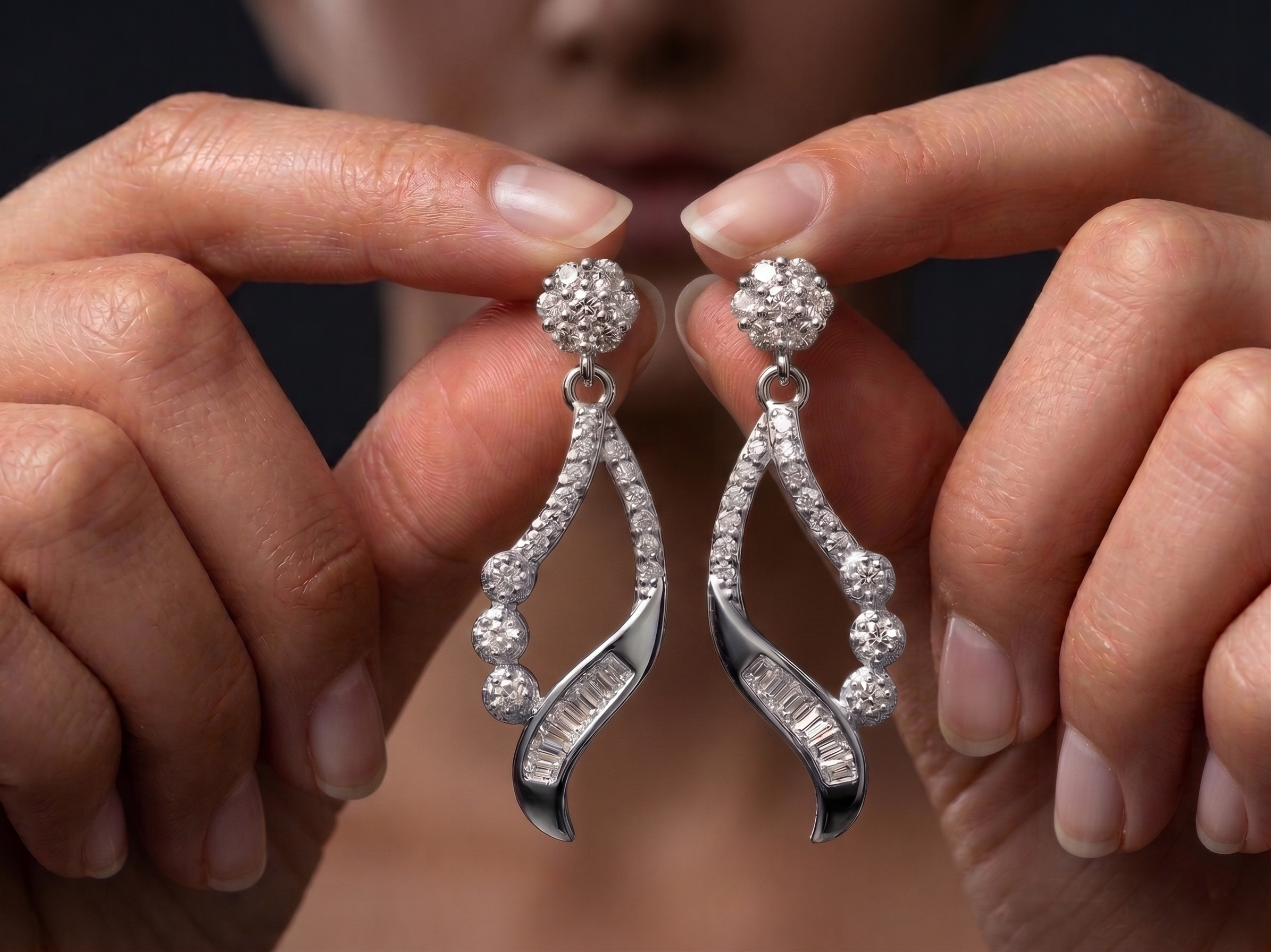 925 Silver Celeste Curve Earrings