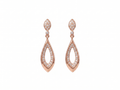 Rose Gold Marquise Drop Earrings – 925 Sterling Silver Minimal Diamond Look Earrings for Women
