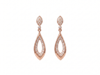 Rose Gold Marquise Drop Earrings – 925 Sterling Silver Minimal Diamond Look Earrings for Women
