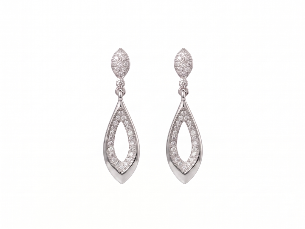 Marquise Drop Earrings – 925 Sterling Silver Minimal Diamond Look Earrings for Women