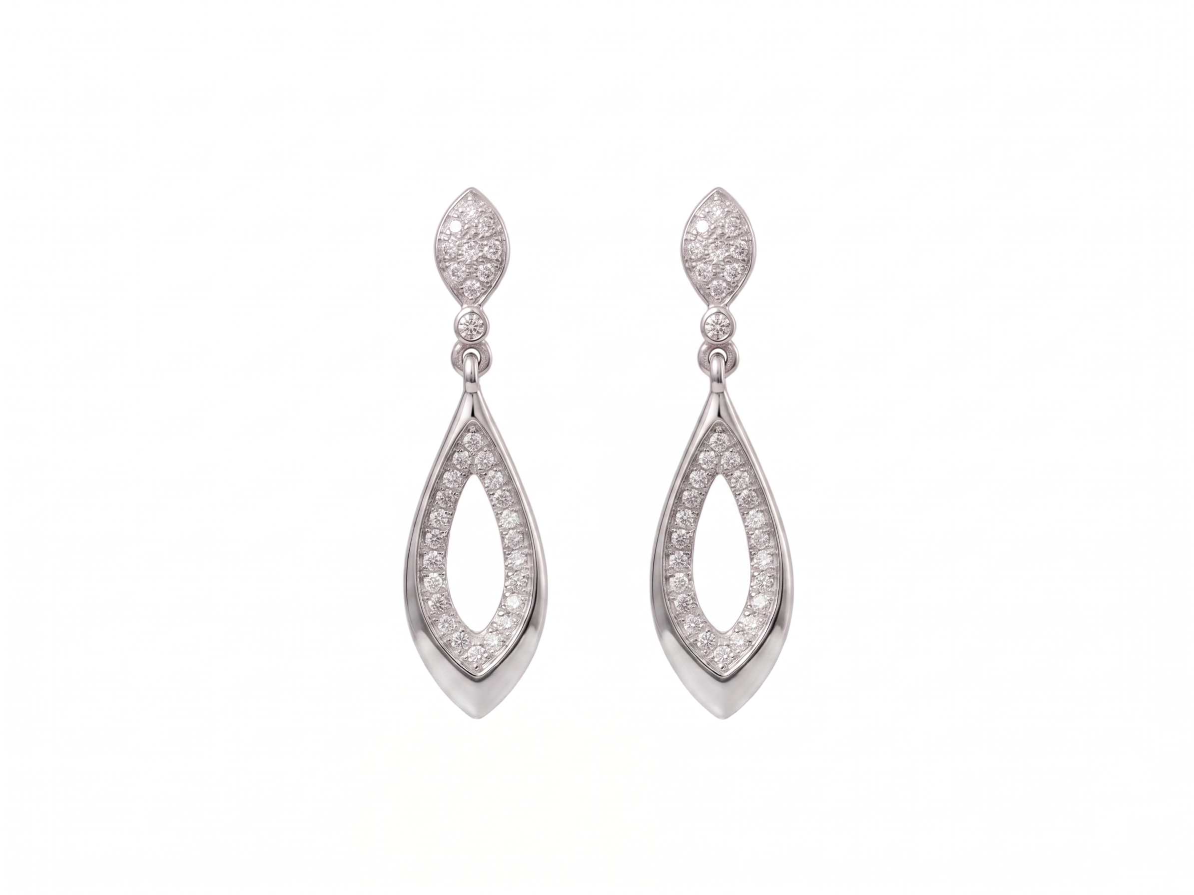 Marquise Drop Earrings – 925 Sterling Silver Minimal Diamond Look Earrings for Women