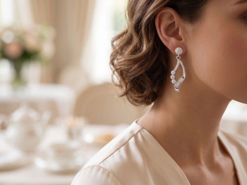 925 Silver Celeste Curve Earrings