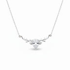 925 Sterling Silver Deer Horn Necklace