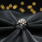 925 Sterling Silver Enamel Flower Ring